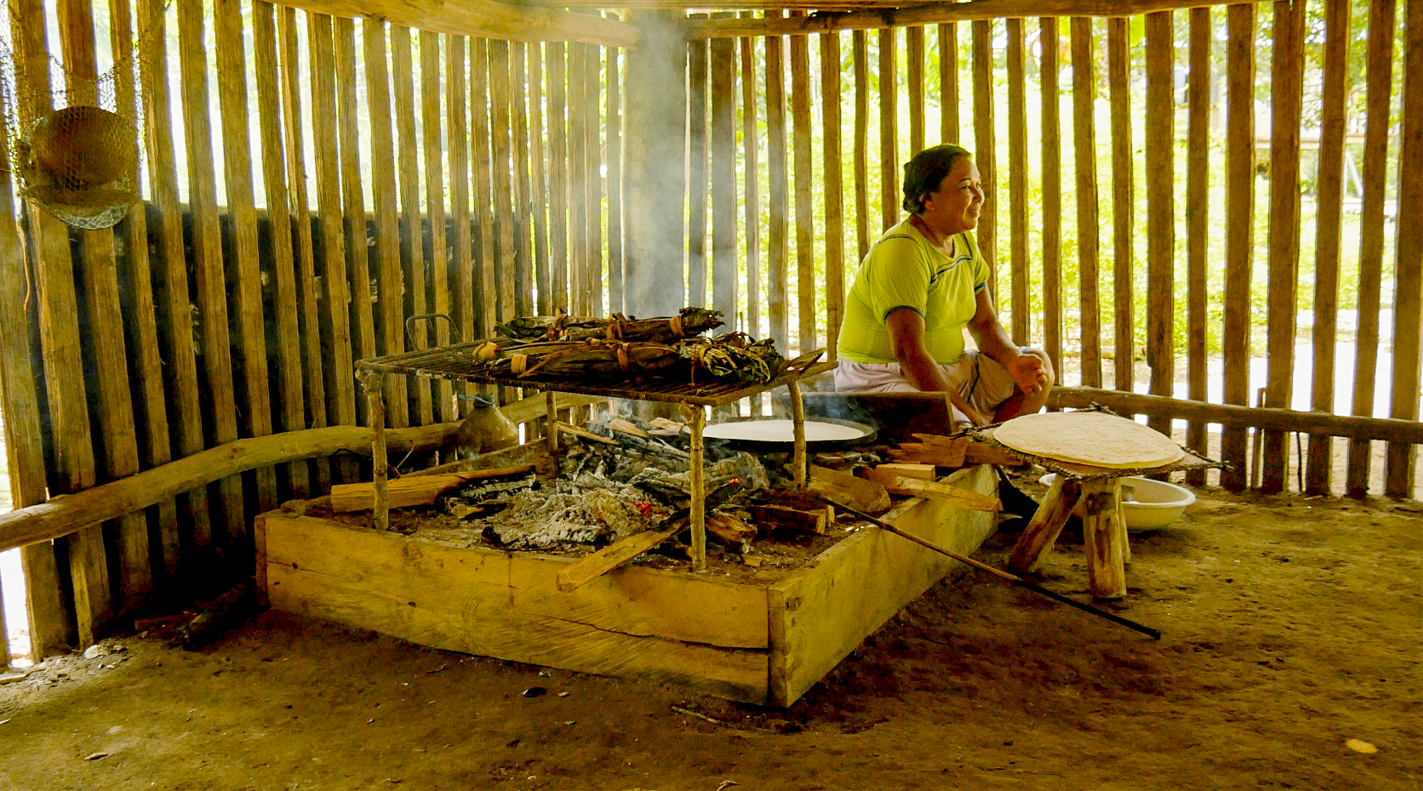 The locals use open air kitchens to help with the jungle heat.